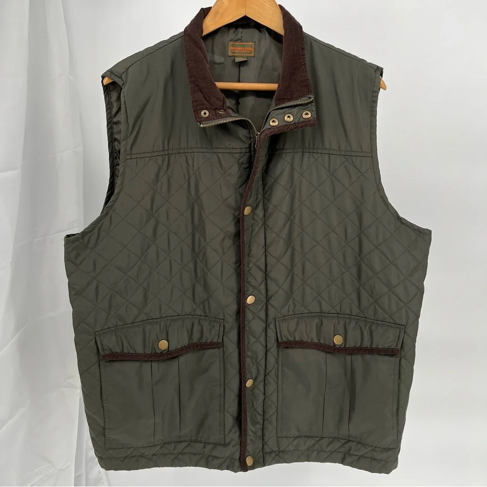 Boulder Creek Men’s Quilted Vest Size XLT Lightweight Outerweight Hiking Green